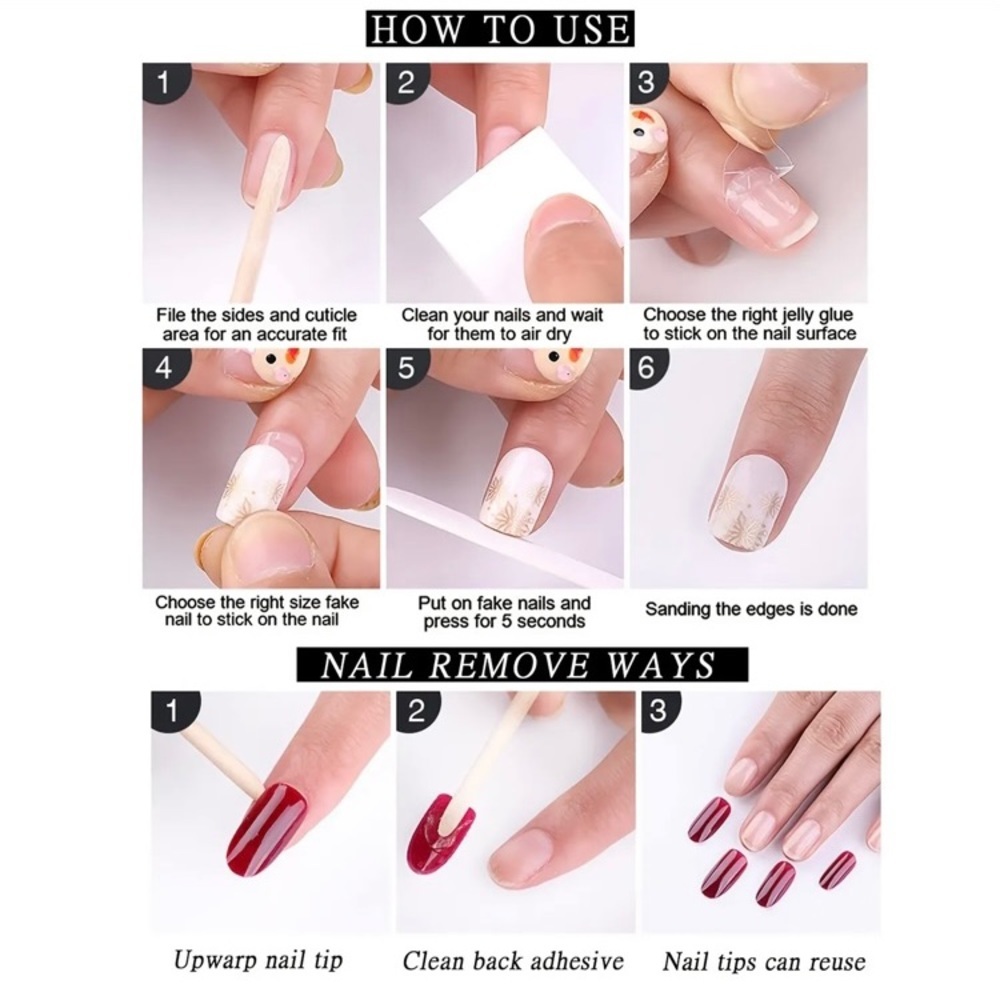 24pcs Valentines reusable glossy short press on nails - Picture 5 of 6